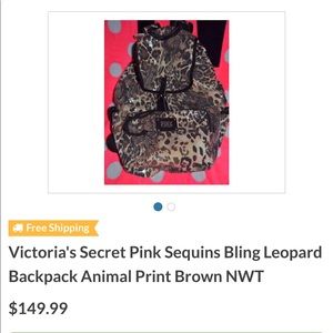 Leopard print Victoria Secret bling backpack